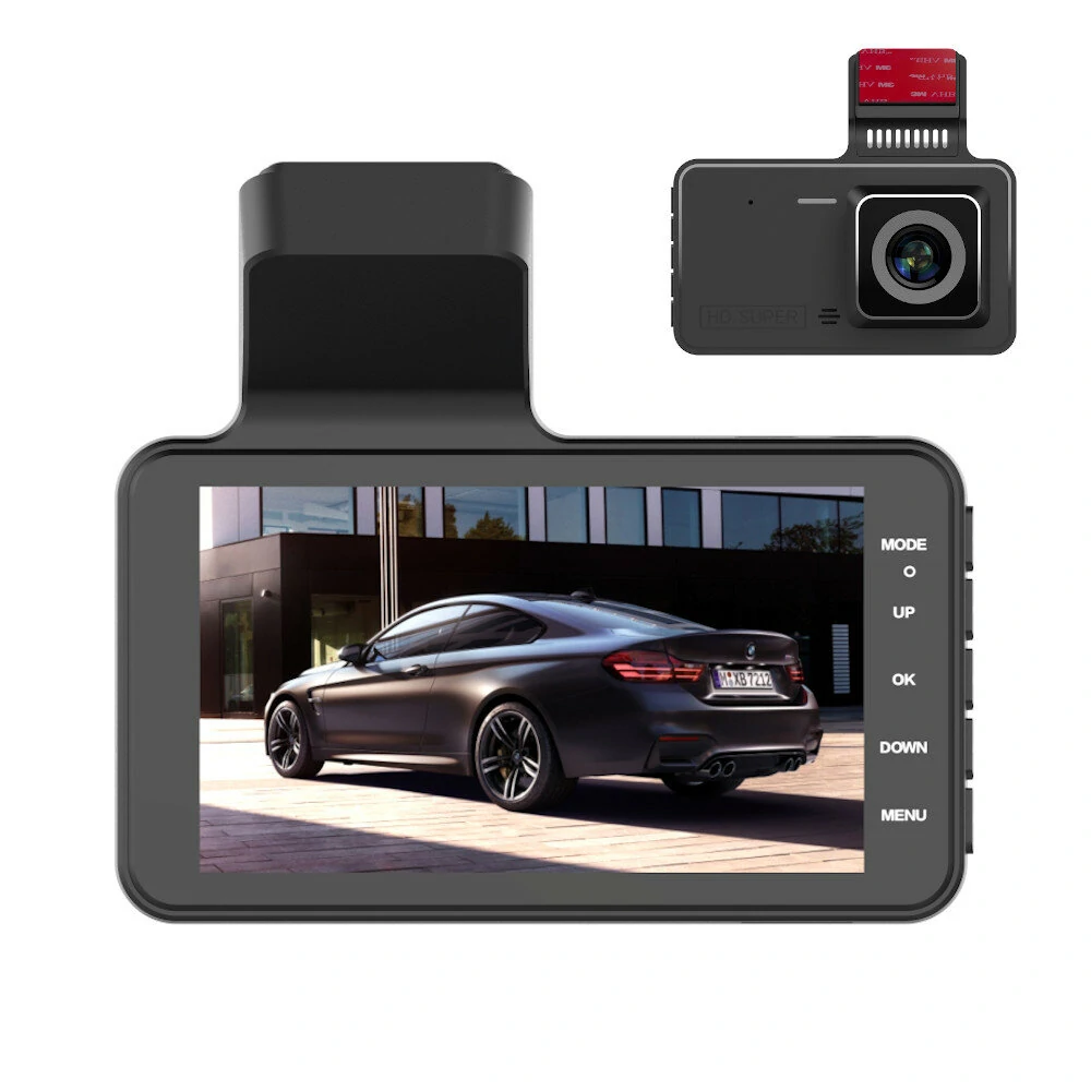 4-Zoll-Dashcam HD 1080P Auto-DVR mit Dual-Aufnahme vorne und hinten, Rückfahrbild, 24-Stunden-Parkplatz-Doppelobjektivau