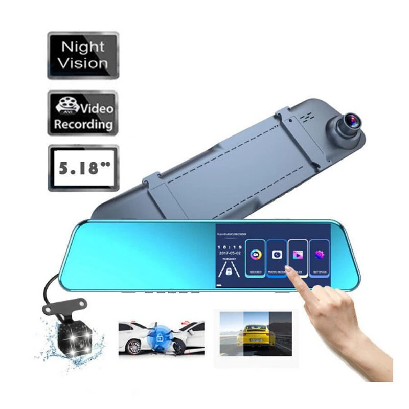 4,5 Zoll Auto-Rückspiegel Dashcam mit Starlight-Nachtsicht,Fahrtenrekorder,HD 1080P Rückspiegel mit zwei Linsen für Rück