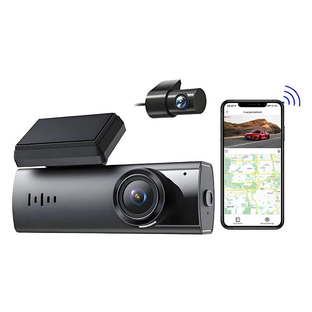 Auto-Dashcam mit GPS,WIFI,24-Stunden-Aufzeichnung,Front 2K/3K/4K,Rückkamera 1080P,Dual-Kamera-Fahrzeugrekorder,G-Sensor,