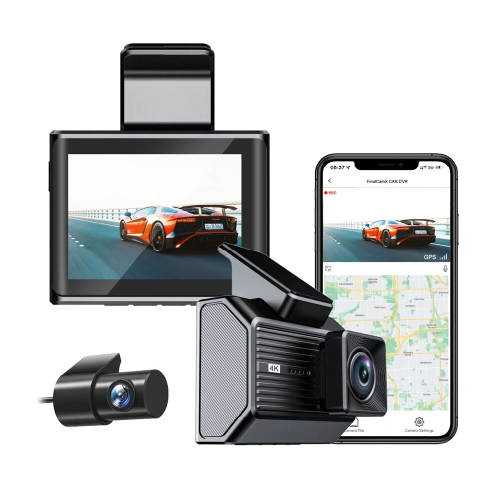 ROSOTO A6703 4K Ultra Auto-Dashcam WiFi App-Steuerung Front- und Rückansicht Doppelobjektiv 170° Weitwinkel HD Nachtsich